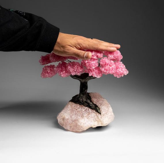 Mini Purple Amethyst Bonsai Tree On Amethyst Cluster - Magic Crystals