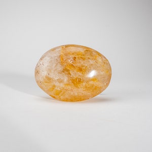 Genuine Polished Lemon Quartz Palm Stone