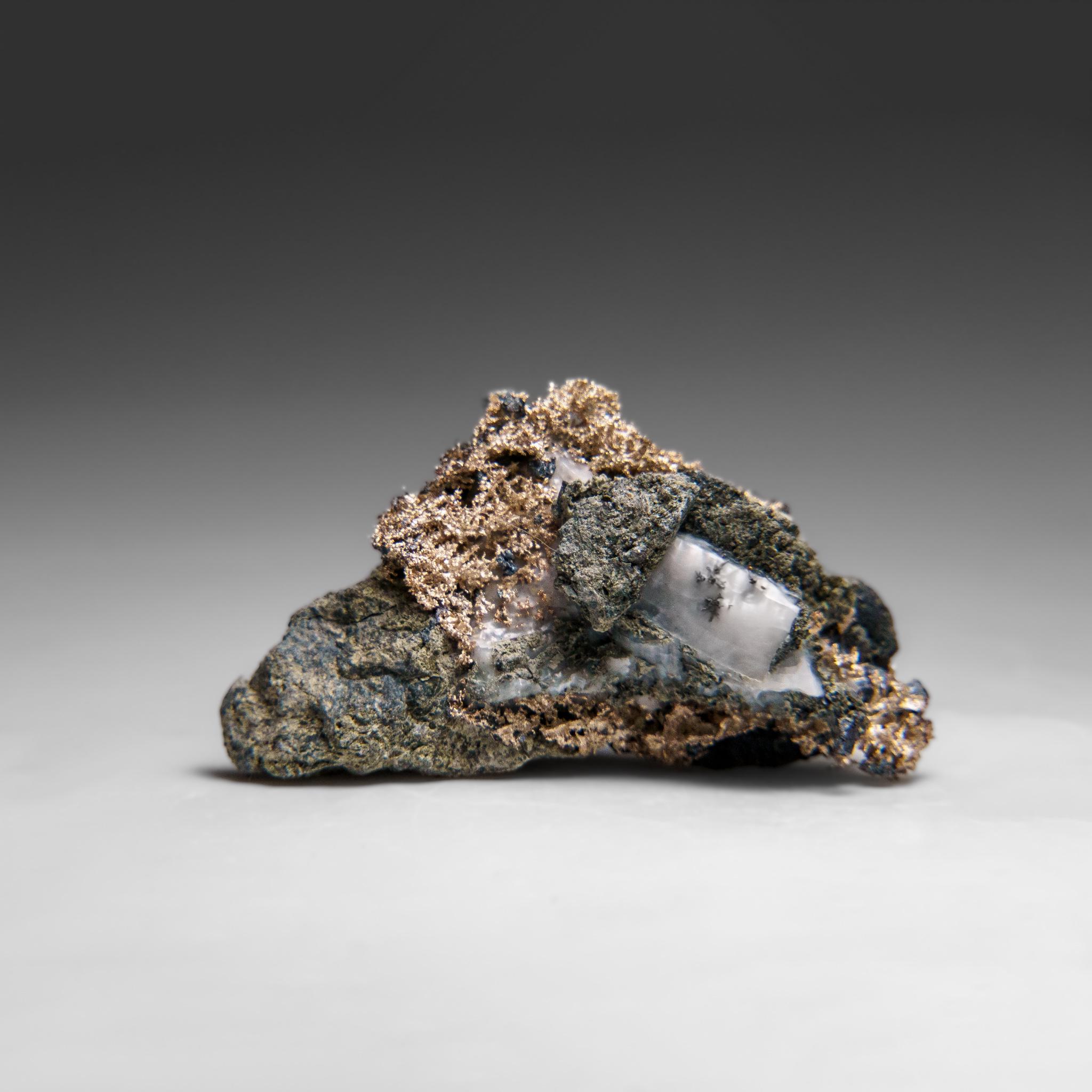 Native Silver on Calcite Crystal Cluster Matrix From Bouismas Mine