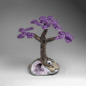 Custom - Genuine Amethyst Clustered Gemstone Tree on Amethyst Matrix (The Protection Tree)