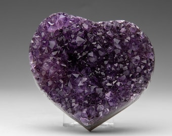 Genuine Amethyst Crystal Cluster Heart from Uruguay (364 grams)