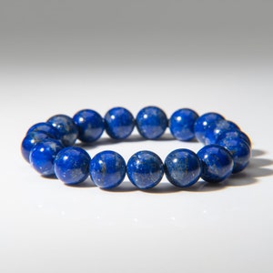 Lapis Lazuli 10mm Beaded Stretch 8 inch Bracelet