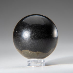 Genuine Polished Pyrite Stone Sphere (1.25&quot;) with Acrylic Display Stand