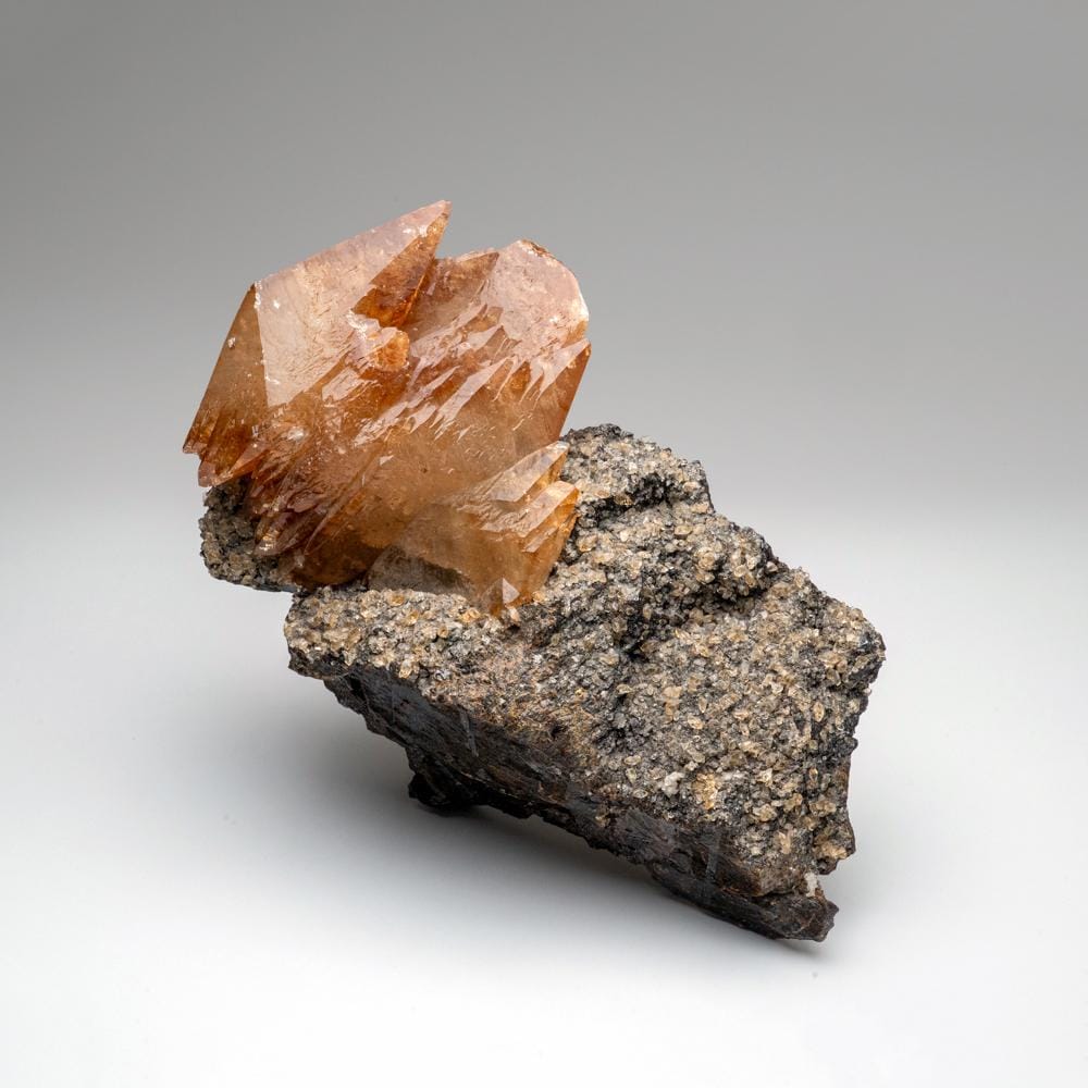 Twinned Golden Calcite Crystal from Elmwood Mine, Tennessee
