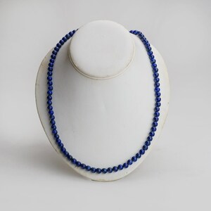 Genuine Lapis Lazuli Beaded Necklace (6mm)