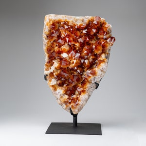 Genuine Citrine Quartz Crystal Cluster on Metal Stand (18&quot;, 22.5 lbs)