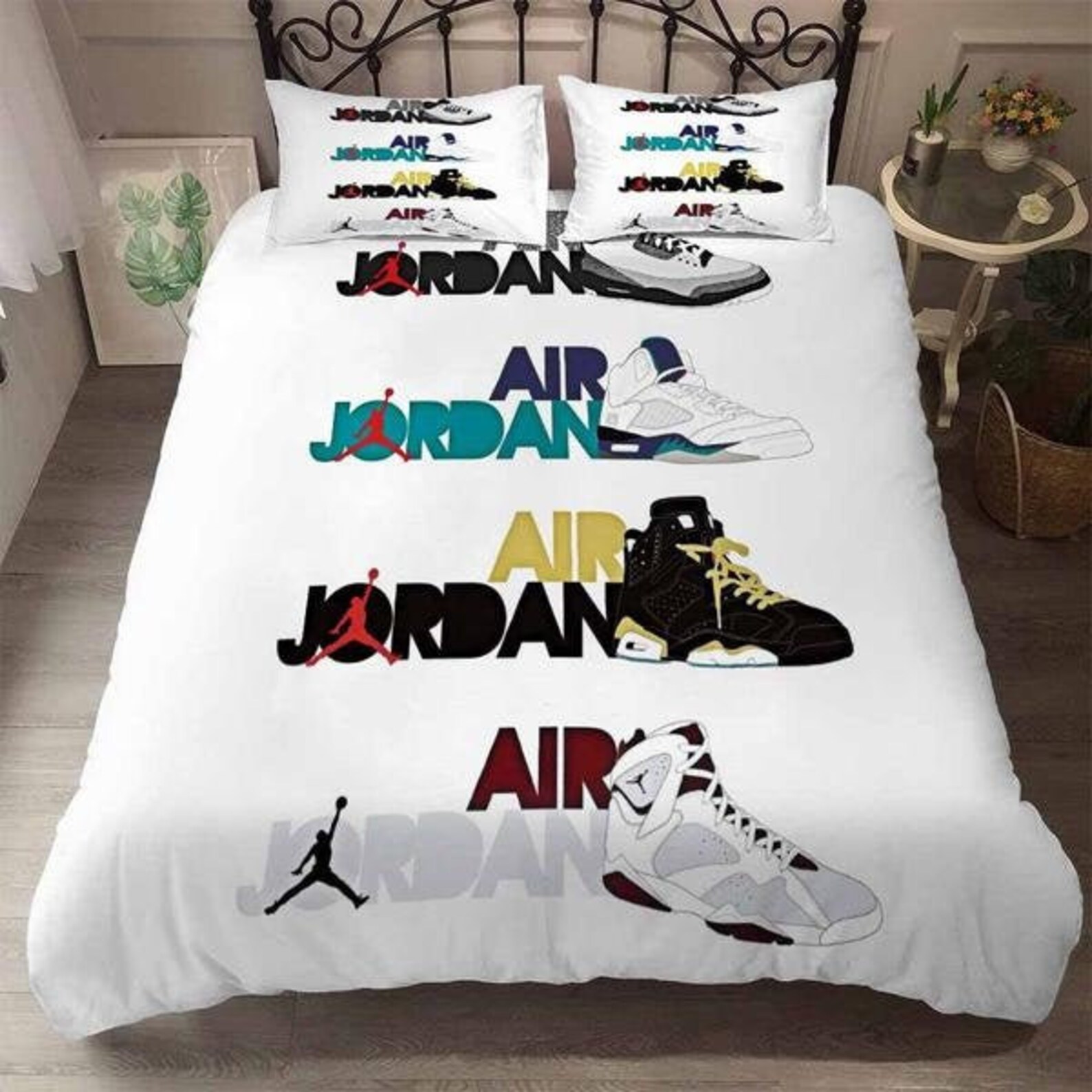 Jordan 1 Duvet Cover Air Jordan Shoes Bedding Set Michael Etsy