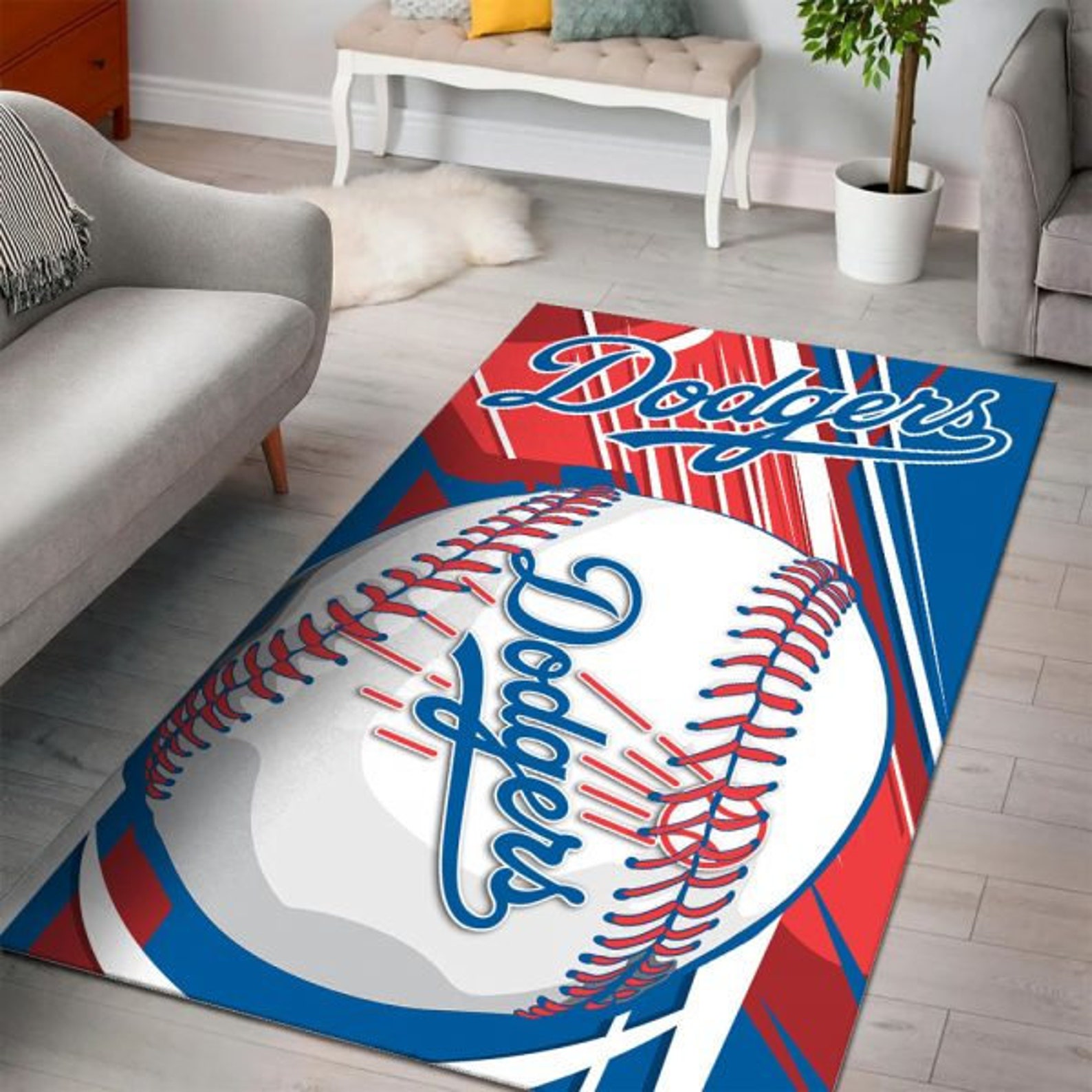 Los Angeles Dodgers Area Rug LA Dodgers Rug Dodgers World Etsy