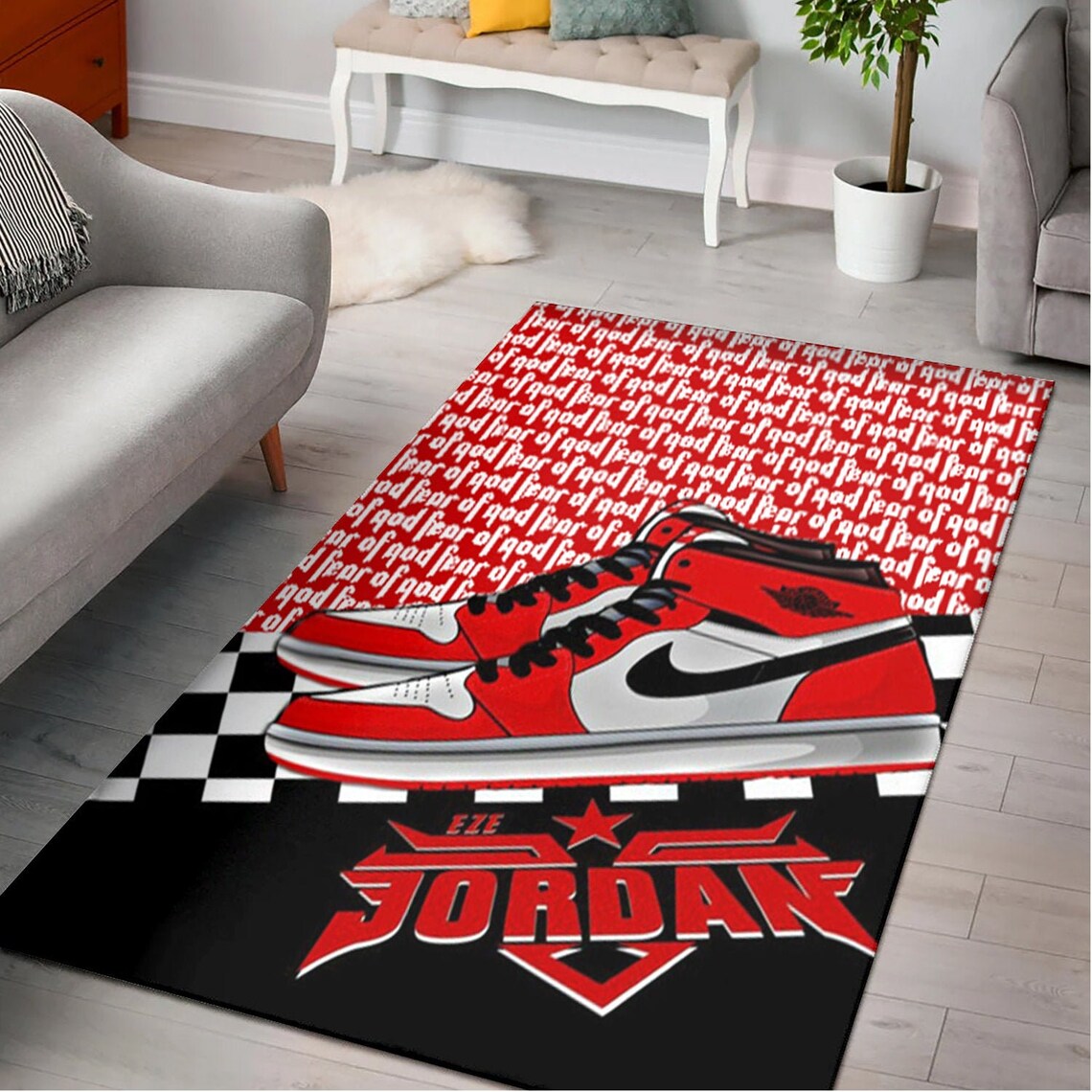 Nike Air Jordan Rug Air Jordan Area Rug Jordan Sneaker Rug Etsy