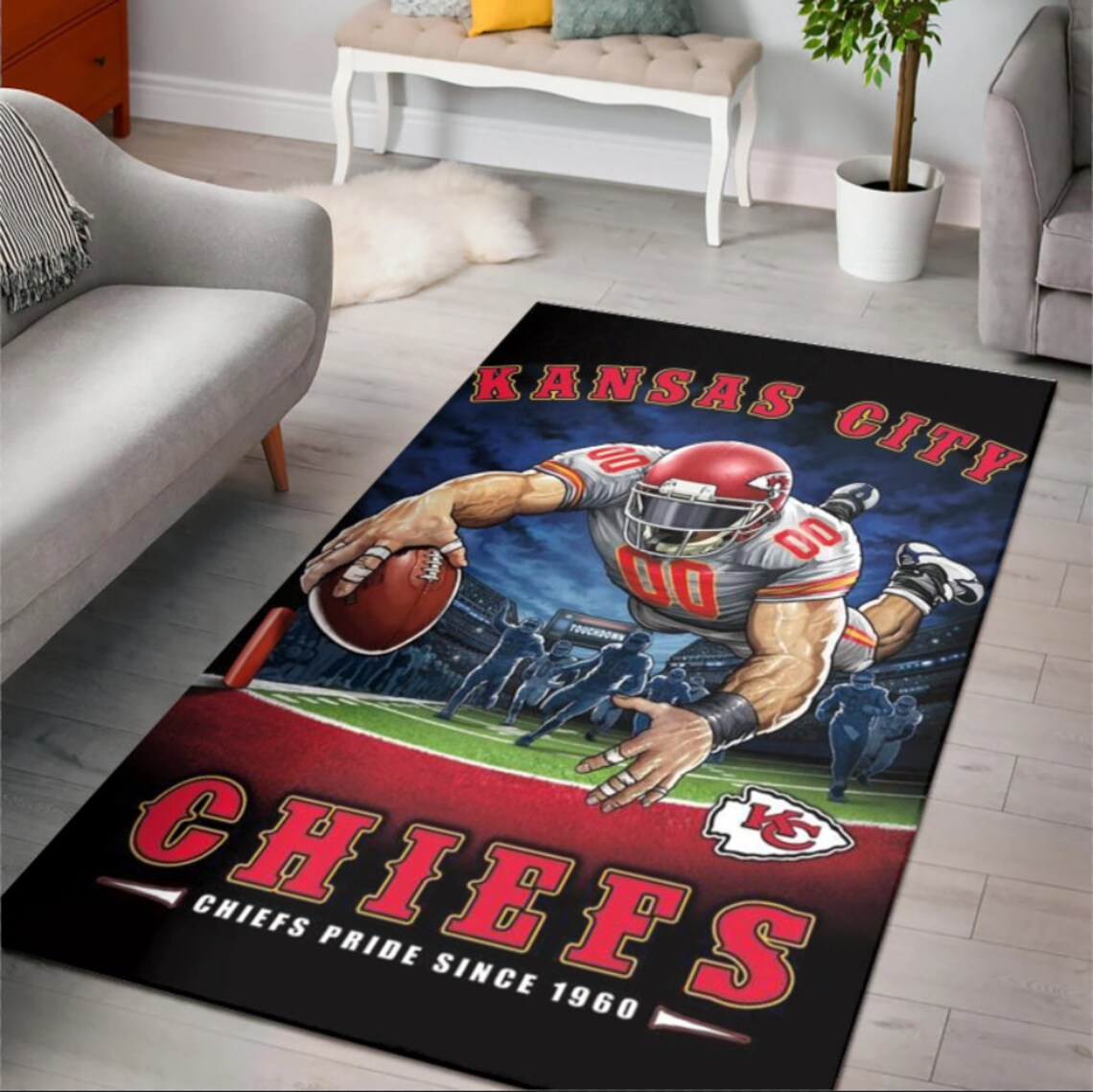 Kansas City Chiefs Area Rug Chiefs NFL Football Rug KC Etsy