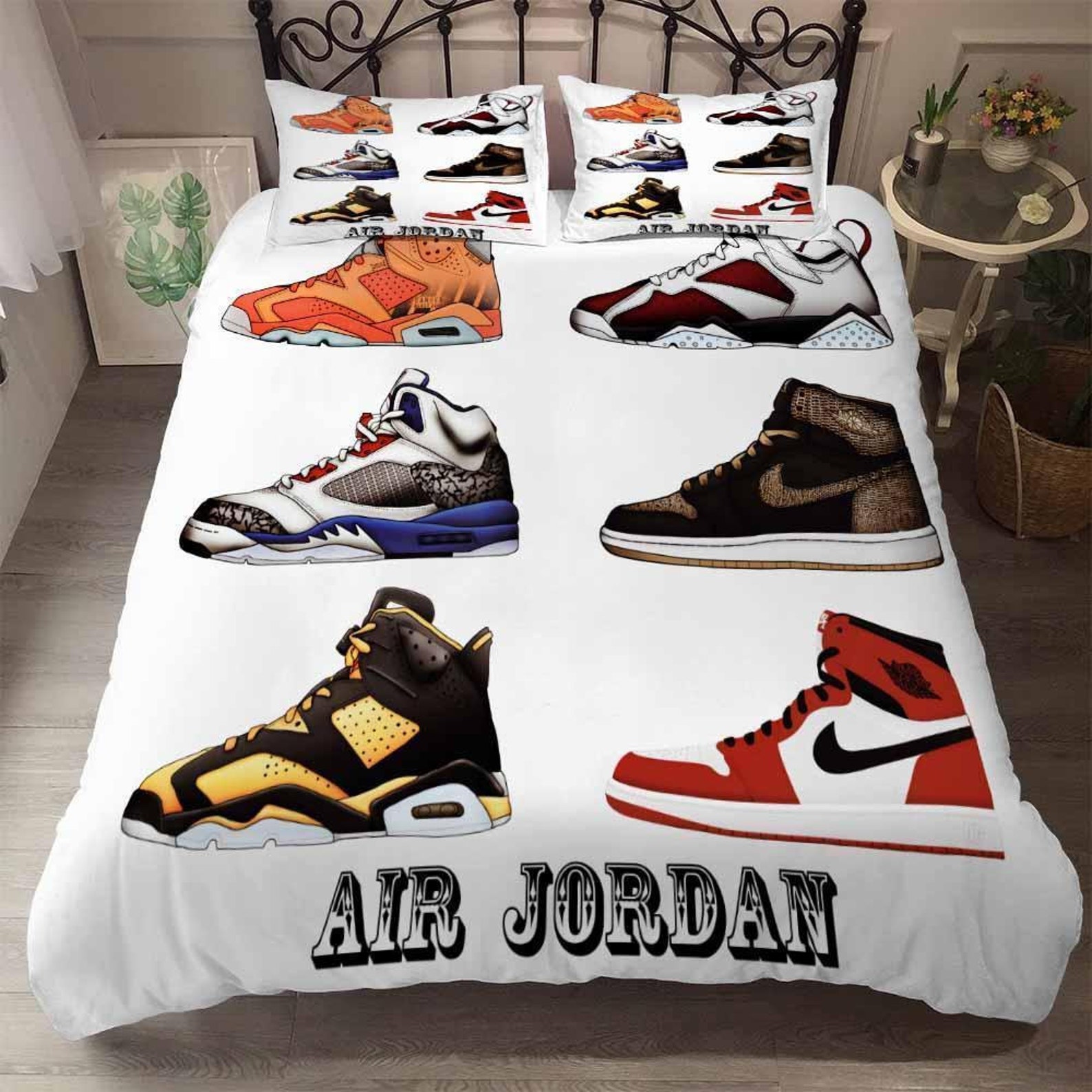 Jordan 1 Duvet Cover Air Jordan Shoes Bedding Set Michael Etsy