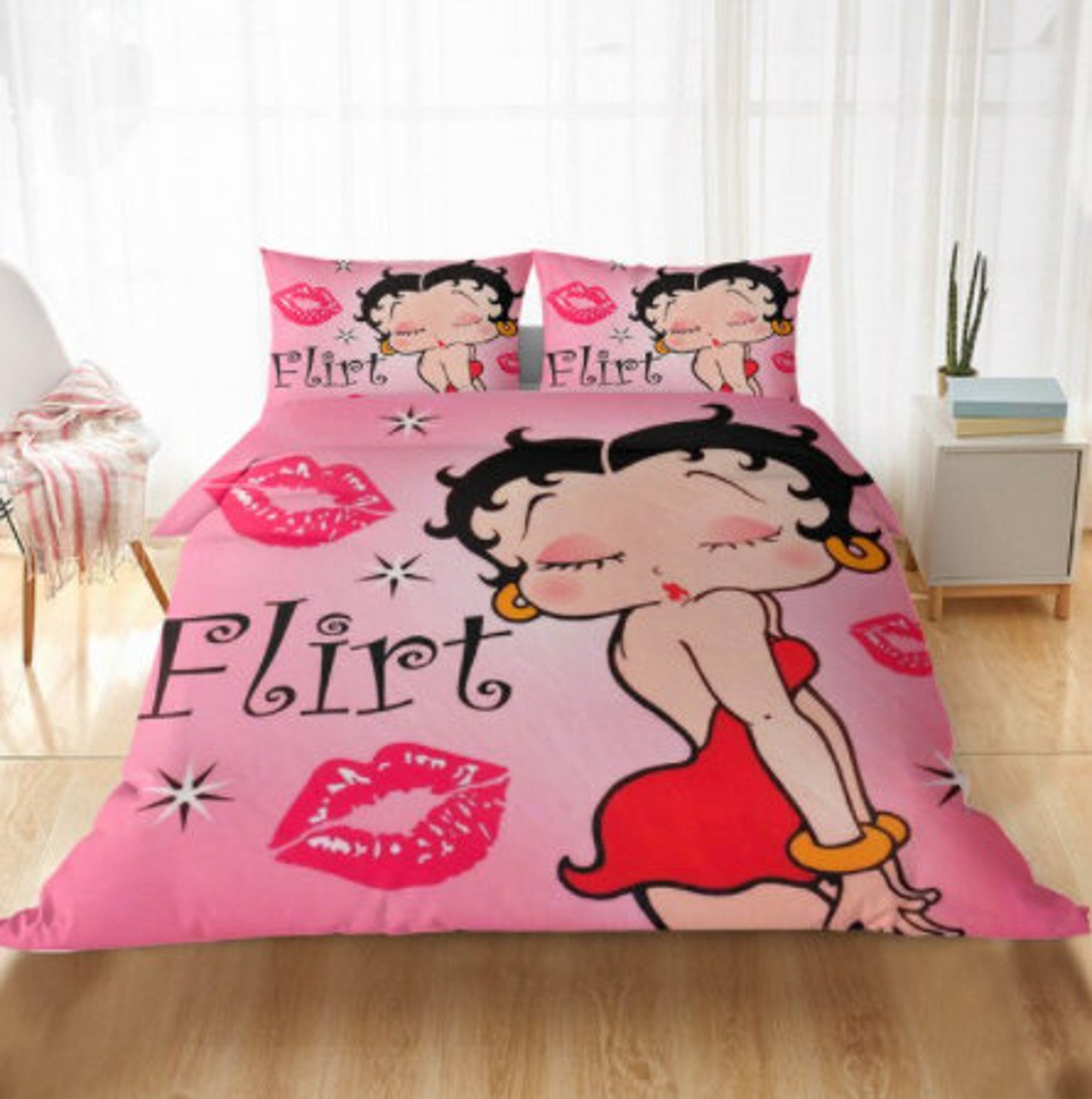 Betty Boop Duvet Cover Betty Boop Bed Sheets Betty Boop Etsy