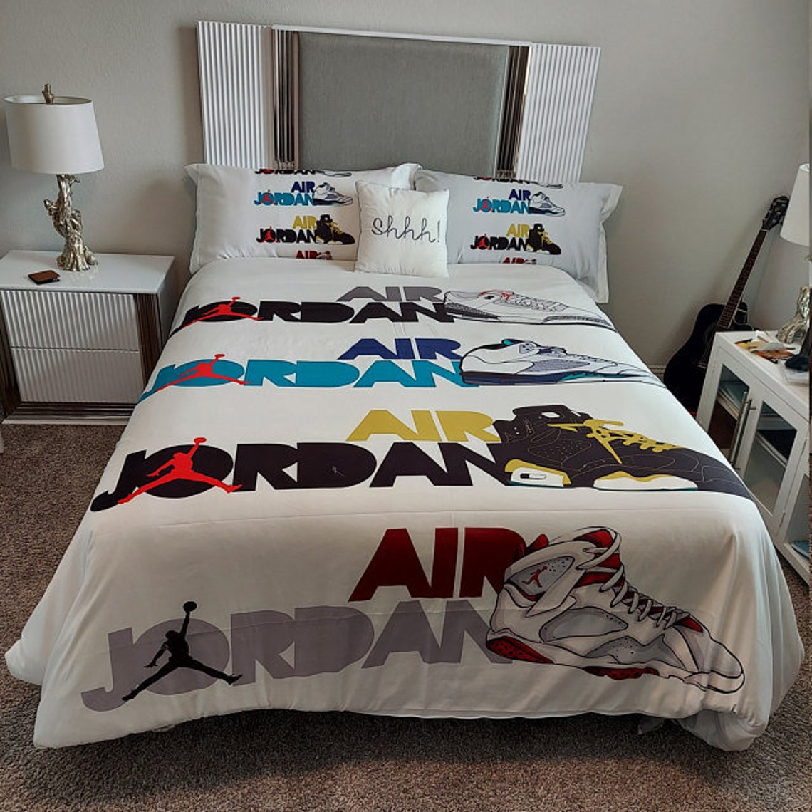 Jordan 1 Duvet Cover Air Jordan Shoes Bedding Set Michael Etsy