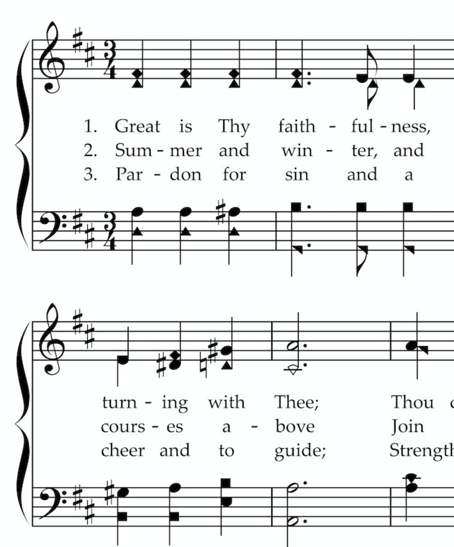 Great is Thy Faithfulness Printable Solfege Hymn Vintage Music Etsy