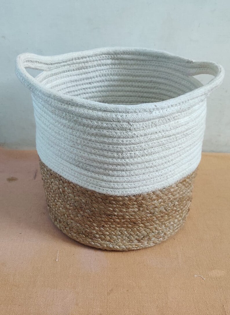 India Handmade Extra Large Jute Basket Woven Storage Basket Etsy