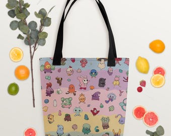 Ooblets Tote Bag (Acrylic Painting Print on Fabric)
