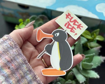 Pingu Ice Sticker - 3"x4" - Semi-Gloss Vinyl Weatherproof Dishwasher Safe