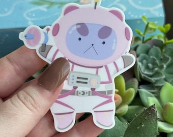 Puppy Cat Astronaut - 3.5" - Matte Vinyl Sticker Weatherproof Dishwasher Safe