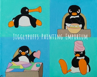 Pingu - Acrylic Painting Print - 8x10