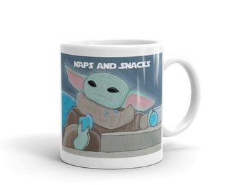 Baby Yoda "Grogu" Mug - 11 oz - Naps and Snacks - The Mandalorian/Star Wars