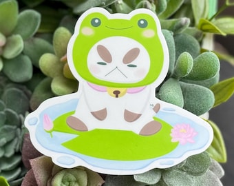 Puppy Cat Frog - 3.5" - Matte Vinyl Sticker Weatherproof Dishwasher Safe