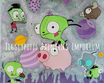 Invader Zim Acrylic Print – Gir, Piggy & Minimoose in Space, 8x10