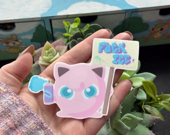 Jiggly Ice Sticker - 3"x4" - Semi-Gloss Vinyl Weatherproof Dishwasher Safe