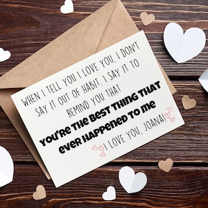 Carte Tu es la meilleure chose qui me soit arrivée, cartes de la Saint-Valentin, cartes d'amour, carte de la Saint-Valentin pour mari/femme/petit ami/petite amie