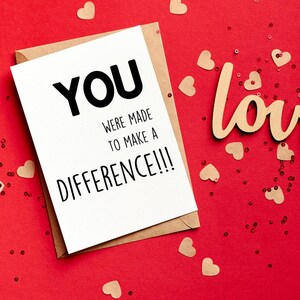 Tarjeta "Fuiste creado para marcar la diferencia", regalo para padres, enfermeras, maestros, tarjeta de buenos amigos, relación a larga distancia, regalo de mudanza