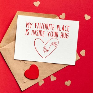 Mijn favoriete plek is binnenin je knuffelkaart, verjaardagskaart voor vrouw/echtgenoot, Valentijnsdagkaart voor haar, mis je-kaart, kaart voor echtgenoot