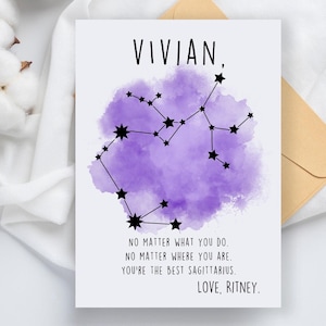 Sagittarius Zodiac Card, Sagittarius Birthday Card, Sagittarius Christmas Card, Sagittarius Appreciation, You&#39;re The Best Sagittarius Zodiac