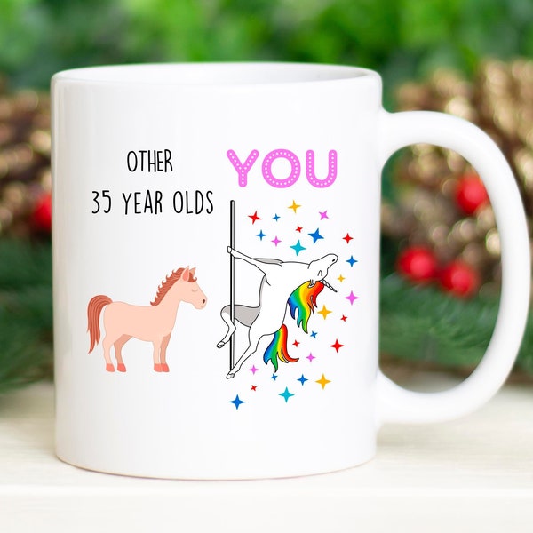 Cadeau d'anniversaire rigolo 35 ans, cadeau de Noël rigolo, joyeux 35 ans rigolote, tasse 35e anniversaire, cadeau d'anniversaire 35 ans, cadeau anniversaire 35e fille