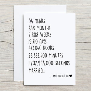 54th Anniversary Card For Husband, 54 years Anniversary Card For Him, 54 years Married Card, 54 years Together Card, Funny Married Card