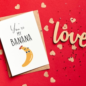 Tu es ma carte banane, carte de Saint-Valentin pour lui/mari/fiancé/petit ami, carte Je t'aime, carte de petit ami, carte d'anniversaire de petit ami