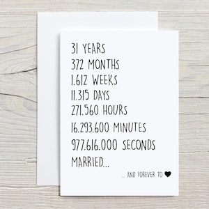 31st Anniversary Card For Husband, 31 years Anniversary Card For Him, 31 years Married Card, 31 years Together Card, Funny Married Card