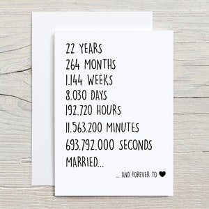 22nd Anniversary Card For Husband, 22 years Anniversary Card For Him, 22 years Married Card, 22 years Together Card, Funny Married Card