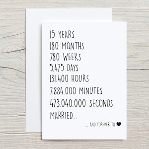 15th Anniversary Card For Husband, 15 years Anniversary Card For Him, 15 years Married Card, 15 years Together Card, Funny Married Card