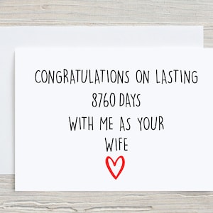 24th Anniversary Card For Husband, 24 years Anniversary Card For Him, 24 years Married Card, 24 years Together Card, Funny Married Card