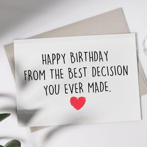 Lustiges Ehemanngeschenk, die beste Entscheidung, die Sie überhaupt getroffen haben, Liebeskarte, Ehemann-Geburtstagsgeschenk, Ehemann-Weihnachtsgeschenk, Ehemann-Geschenk
