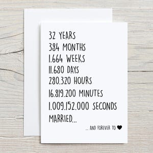 32nd Anniversary Card For Husband, 32 years Anniversary Card For Him, 32 years Married Card, 32 years Together Card, Funny Married Card