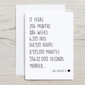 17th Anniversary Card For Husband, 17 years Anniversary Card For Him, 17 years Married Card, 17 years Together Card, Funny Married Card