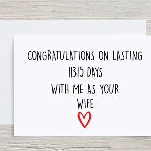 31st Anniversary Card For Husband, 31 years Anniversary Card For Him, 31 years Married Card, 31 years Together Card, Funny Married Card