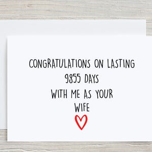 27th Anniversary Card For Husband, 27 years Anniversary Card For Him, 27 years Married Card, 27 years Together Card, Funny Married Card