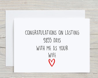 Funny 27th Anniversary Card For Husband: 9855 Days, 27 years card