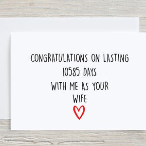 29th Anniversary Card For Husband, 29 years Anniversary Card For Him, 29 years Married Card, 29 years Together Card, Funny Married Card