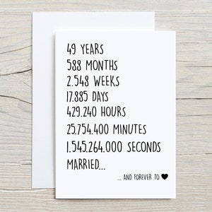 Carte d'anniversaire de 49 ans pour mari, carte d'anniversaire de 49 ans pour lui, carte de mariage de 49 ans, carte de 49 ans ensemble, carte de mariage amusante
