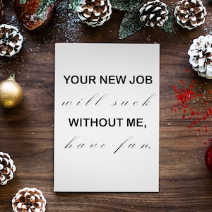Cadeau drôle de nouvel emploi pour un collègue, carte de départ d'un collègue, idée d'adieu pour un départ, cadeau de départ d'un employé pour homme et femme, collègue