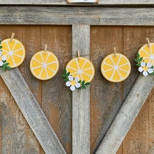 Lemon Garland | Lemon Banner | Summer Banner | Main Squeeze | Baby Shower Decor | Bridal Shower Decor | Lemon Theme | Photo Prop