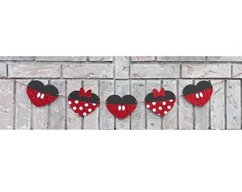 Mickey and Minnie Valentine’s Garland | Valentine’s Garland | Disney Valentine’s Decor | Valentine’s Day Decor