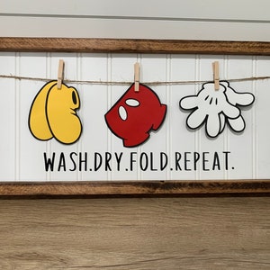 Mickey Laundry Room Sign/Disney Home Decor/Disney Lovers Gift/Mickey Mouse Wood Sign/Farmhouse Wood Sign